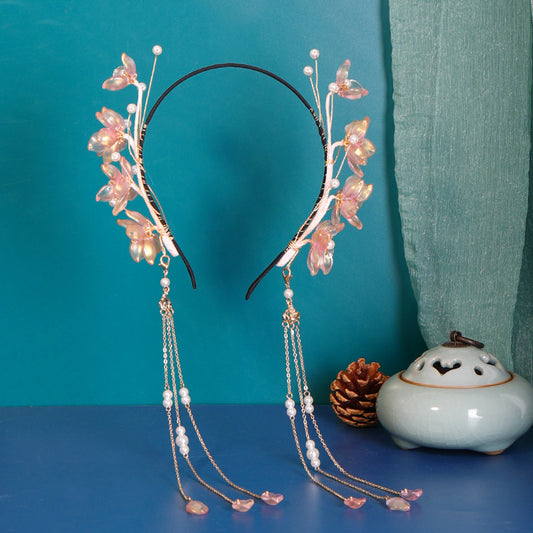 Hanfu Hair Hoop Fairy Versatile Glass Headwear Going Out Net Red Retro  Accessories