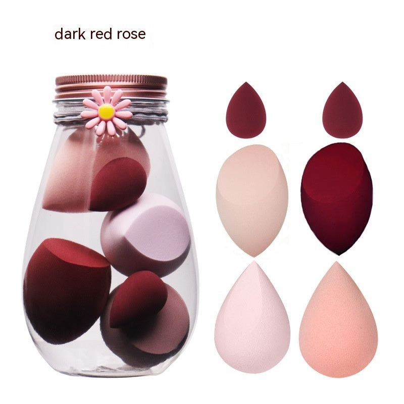 Foreign Trade Makeup Puff 7 PCs Canned Cosmetic Egg Suit Drift Bottle Makeup Sponge Soaking Water Bigger Mini