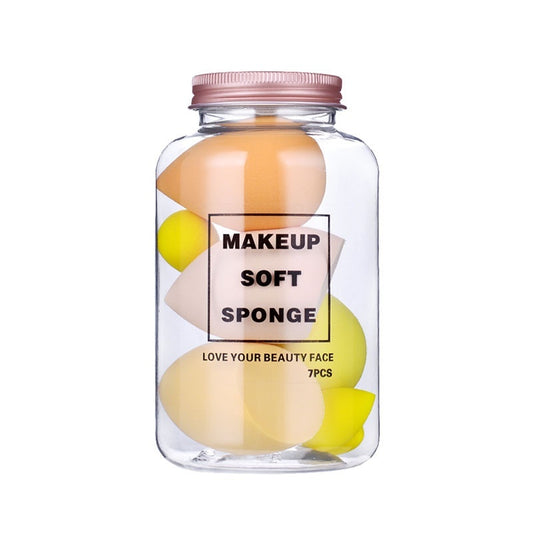 Foreign Trade Makeup Puff 7 PCs Canned Cosmetic Egg Suit Drift Bottle Makeup Sponge Soaking Water Bigger Mini