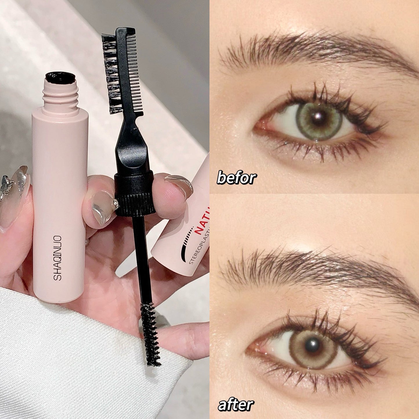 Natural Three-dimensional Plastic Double-headed Brow Cream