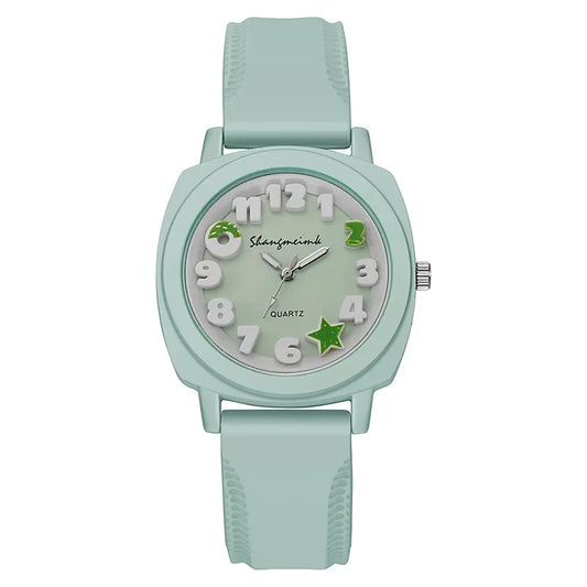 ثلاثية الأبعاد الطلب العربي ساعة نسائية لون الحلوى سيليكون باند ساحة الساعات Relojes Para Damas Regalos Para Mujer Relógios Feminino 