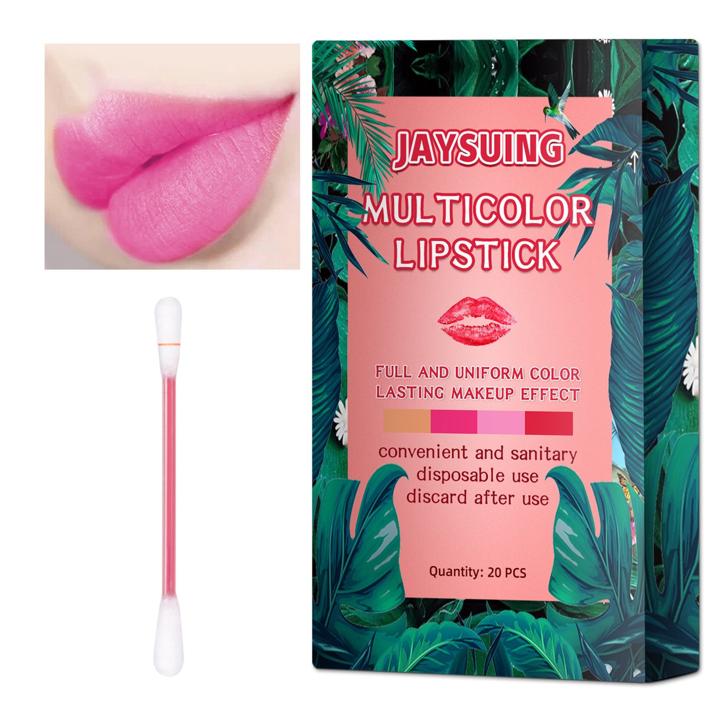 Cotton Swab Lipstick Lip Gloss Ladies Durable Matte Cigarette Box Portable Creative Non Fading Lip Glaze