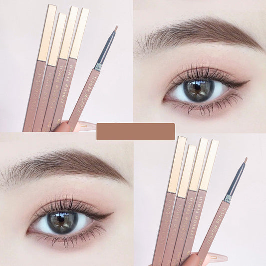 Super Fine Double Head Eyebrow Pencil Automatic Rotation Sketch Waterproof And Non Smudging