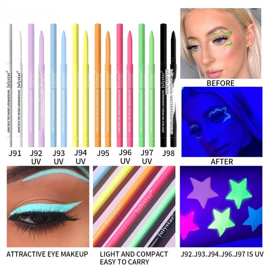 Color UV Fluorescent Eyeliner Waterproof And Oil-proof Not Smudge