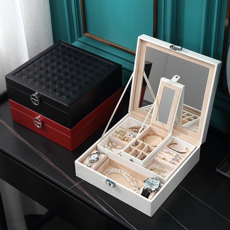 Simple European Style Large-capacity Jewelry Box Cosmetic Case Jewelry Storage