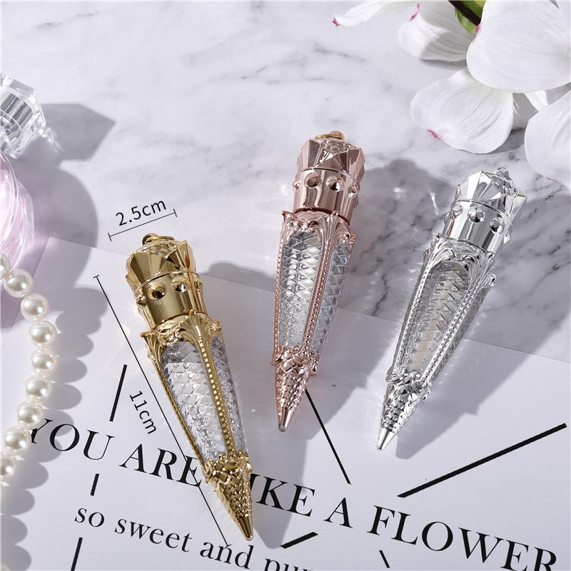 New ML241 Tapered Laser Carving Lip Gloss Tube From Stock, Golden Lip Glaze