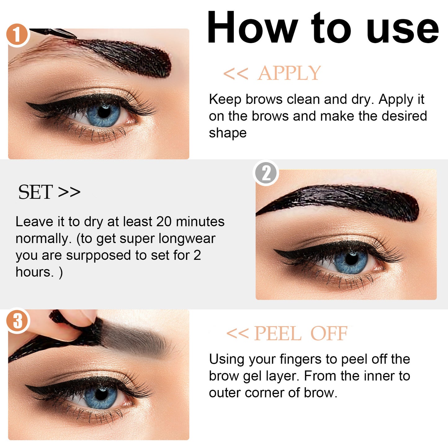 Durable Waterproof And Sweatproof Tear And Pull Eyebrow Cream
