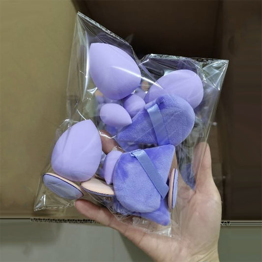 Solid Color Cosmetic Egg 12-piece Mini Thumb Puff
