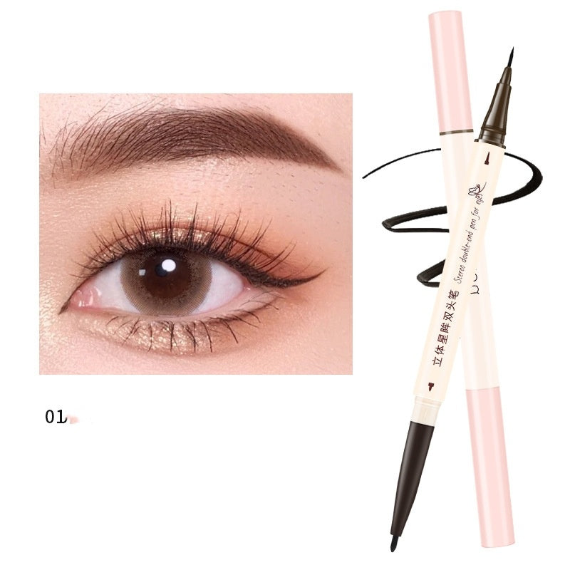 Double-headed Glue Pen Long-lasting Liquid Eyeliner Silky Easy To Use Eye Shadow Pen