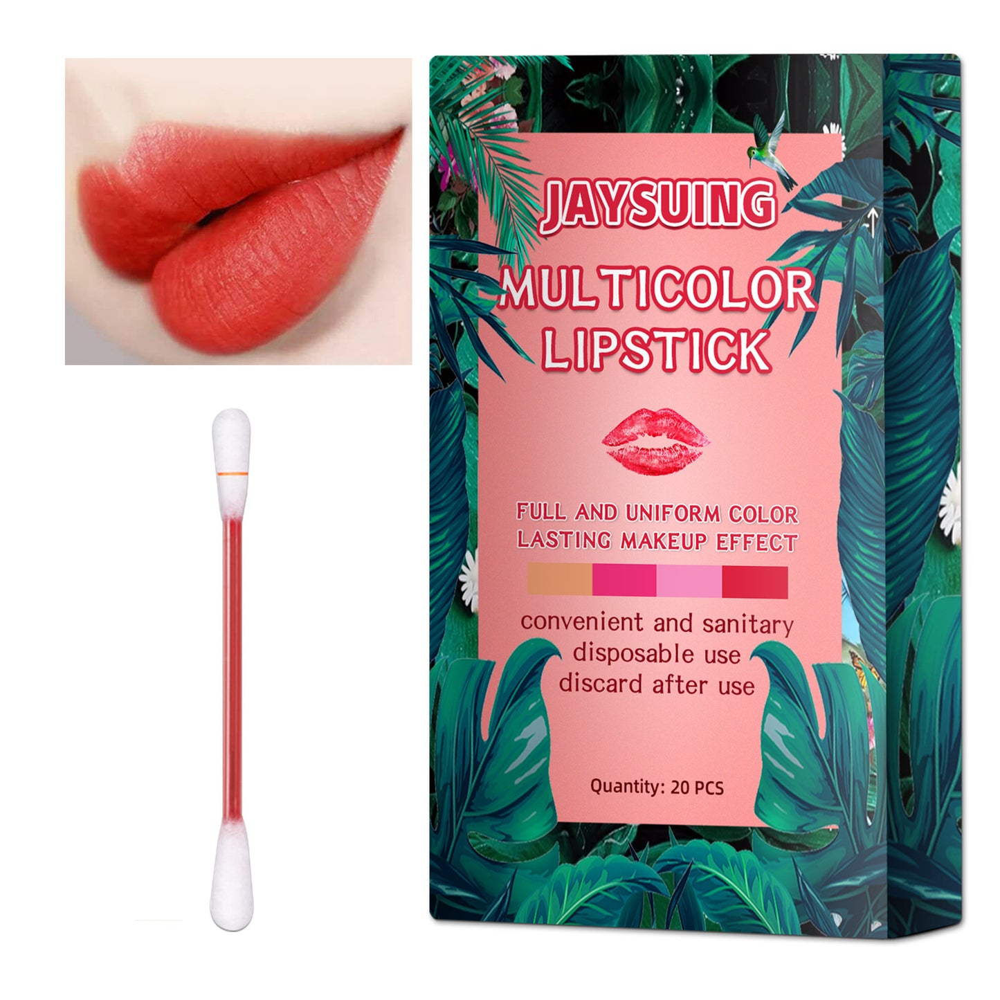 Cotton Swab Lipstick Lip Gloss Ladies Durable Matte Cigarette Box Portable Creative Non Fading Lip Glaze