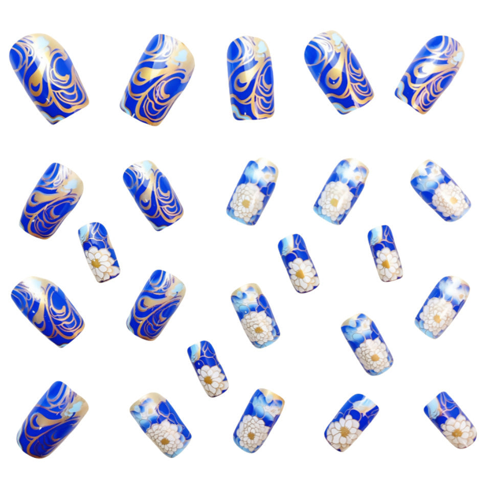 Detachable 24 Pieces Fake Nail Patch Mid-length