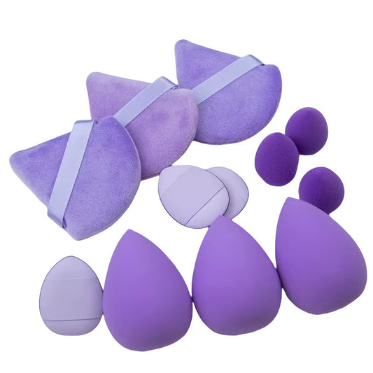 Solid Color Cosmetic Egg 12-piece Mini Thumb Puff