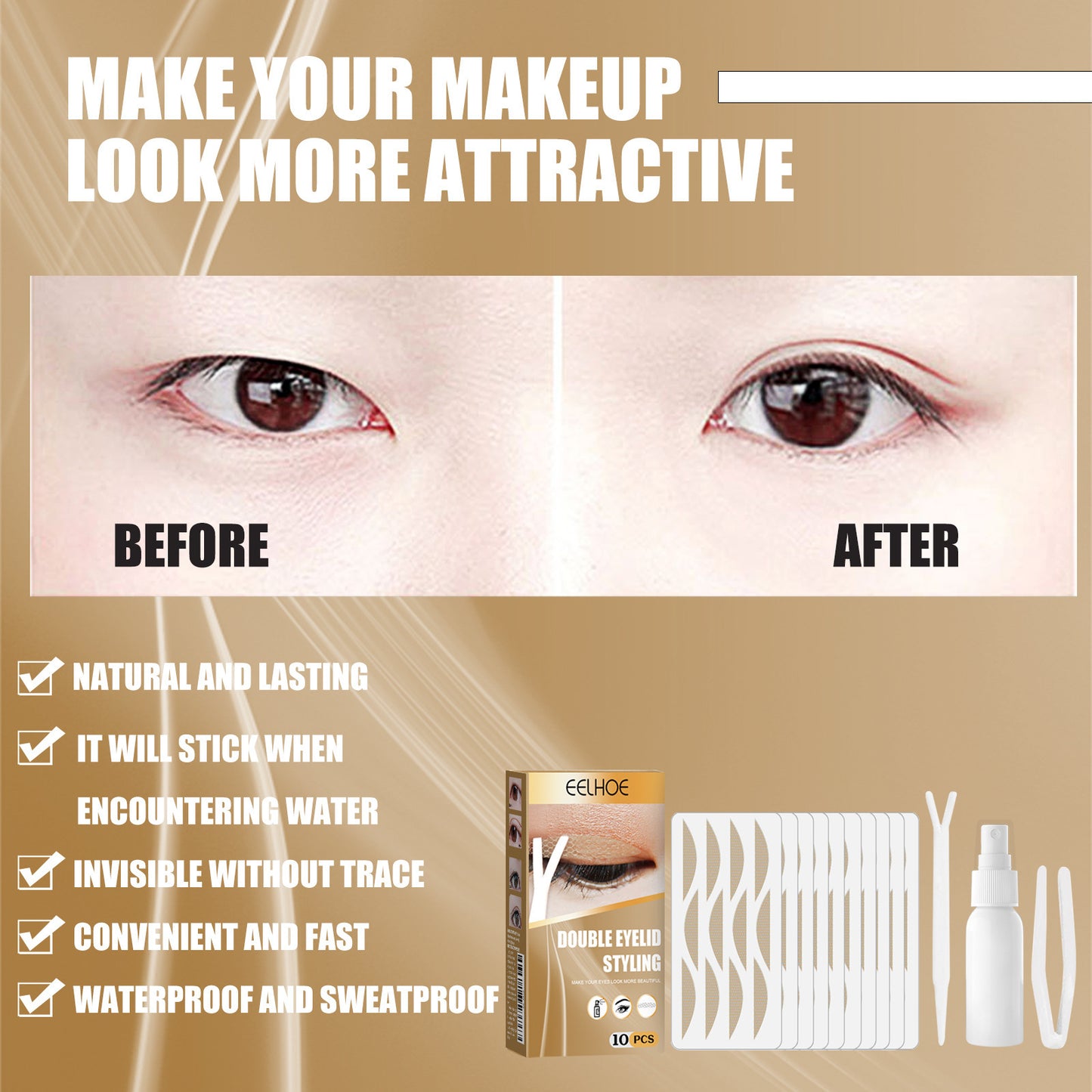 Double Eyelid Stickers Eye Beauty Tape Lace Mesh Invisible