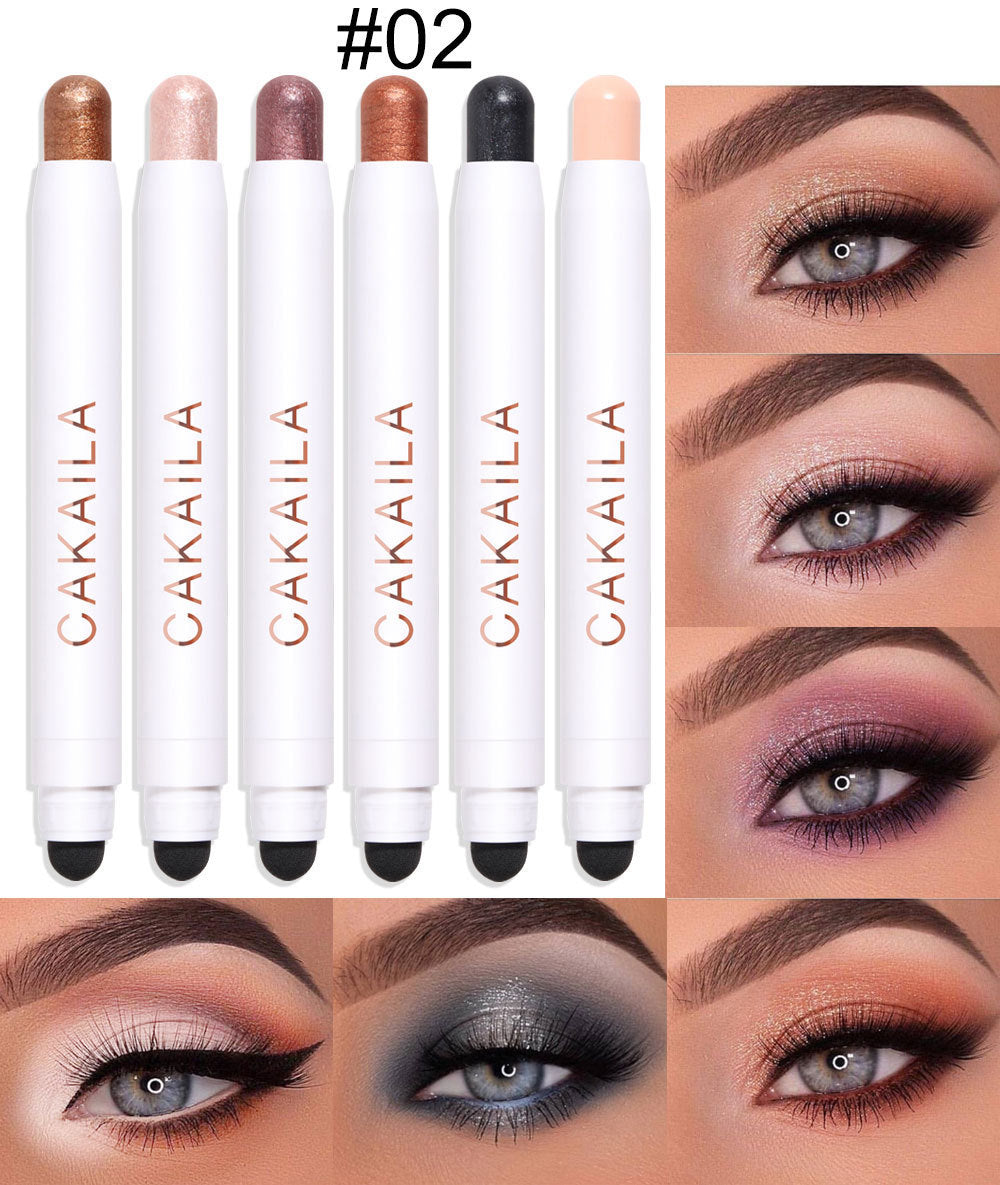 CAKAILA 6-Pack Matte Pearly Waterproof Eyeshadow Stick