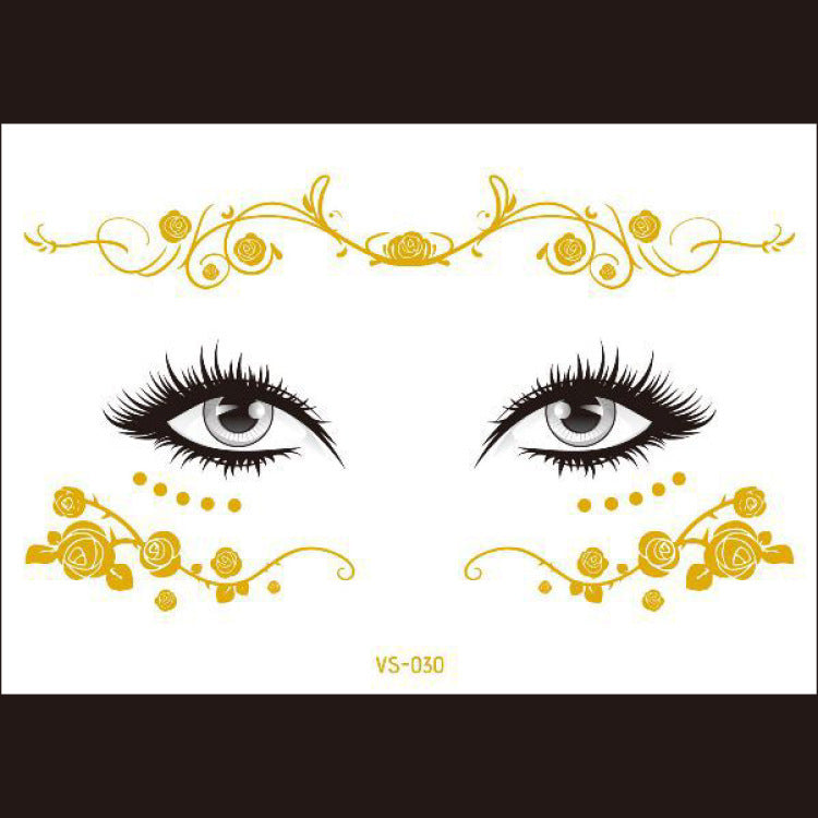 Red Gold Star Pattern Clavicle Tattoo Sticker Long Lasting Waterproof