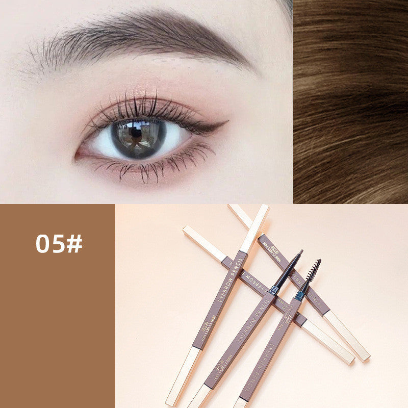 Super Fine Double Head Eyebrow Pencil Automatic Rotation Sketch Waterproof And Non Smudging