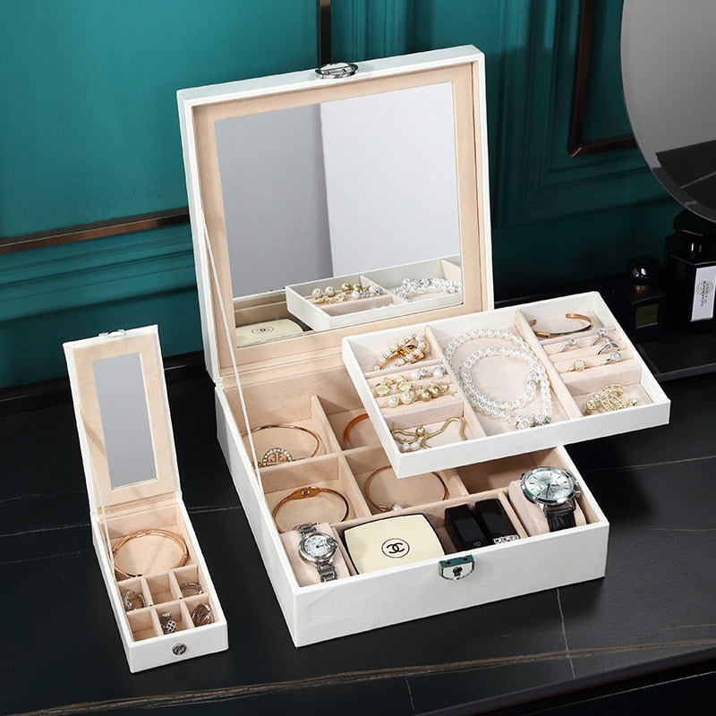 Simple European Style Large-capacity Jewelry Box Cosmetic Case Jewelry Storage