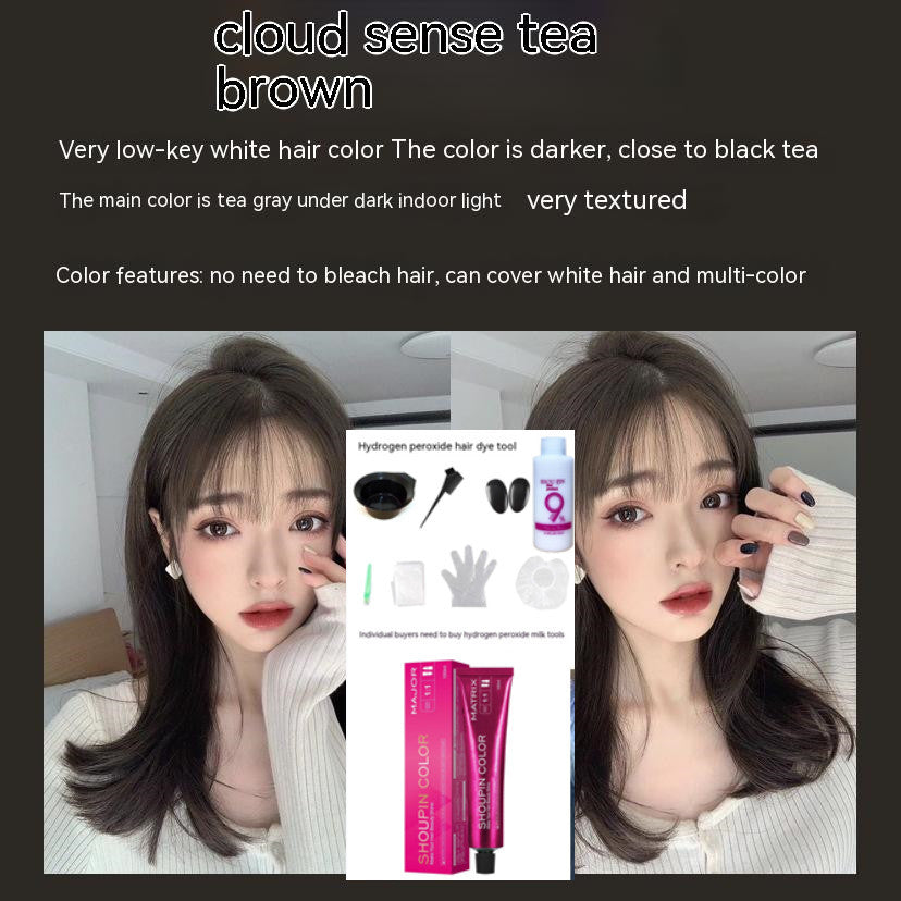 Ammonia-free Hair Color Paste Monochrome Paste Cover White Hair Multi-segment Color One-step Black Tea Gray Blue Black Hair Dye