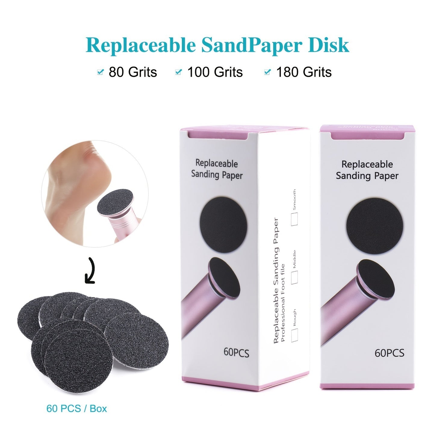 Electric Foot Grinder Applicable Grinding Disc Volcanic Rock Material Calluses Removing Cutin Pumice Stone Sandpaper Foot Grinder Abrasive Paper